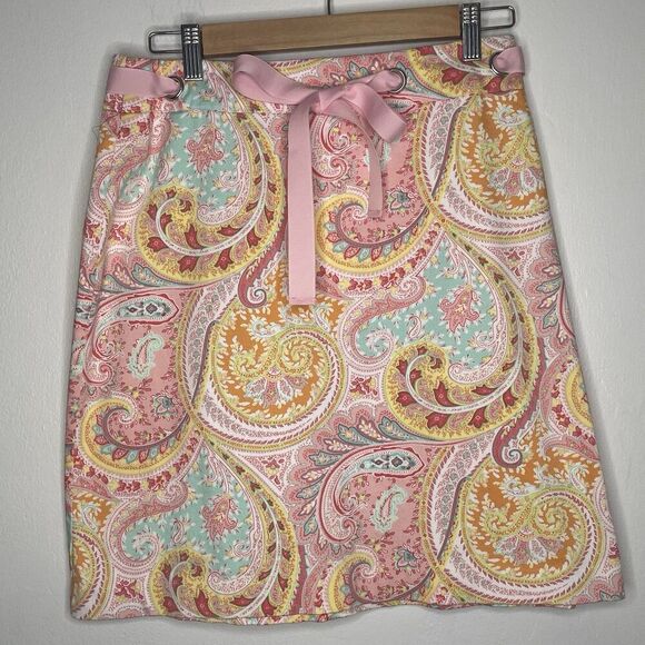 VTG Bamboo Traders‎ Paisley Spring GardenParty Boho Floral Stretch  Skirt10P - Picture 2 of 13